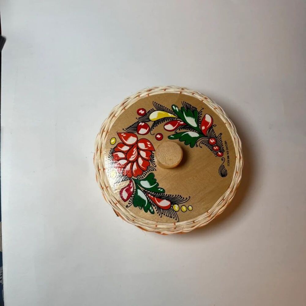Authentic Hand-Painted Mexican Tortilla Warmer Basket